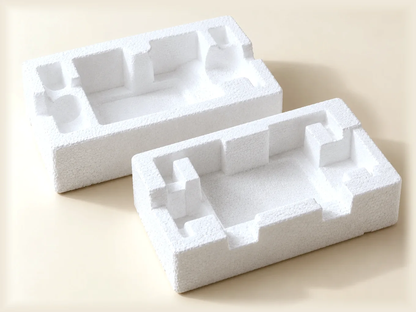 White EPS foam inserts with moulded pockets